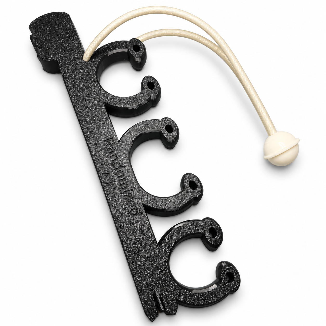 Black three-cradle Fishing Pole Holder with included ball bungee